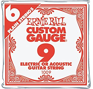 Ernie Ball Nickel Plain Single Guitar String .009 6-Pack