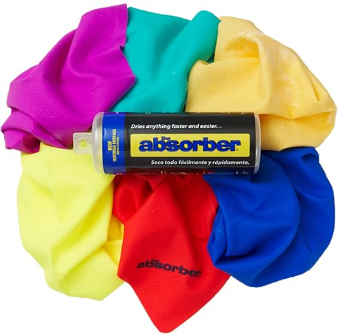 CleanTools The Absorber Synthetic Premium Drying Chamois Cloth for Car: Super Absorbent, Scratch-Free and Washable | 17-Inch x 13-Inch, Small, Color Assorted (PN: 12951)
