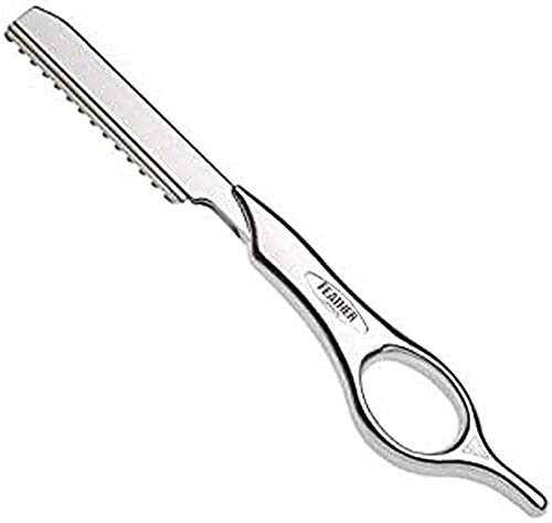 Feather Razor Short version, Styling Messer mit kurzem Griff aus rostfreiem Stahl, silber
