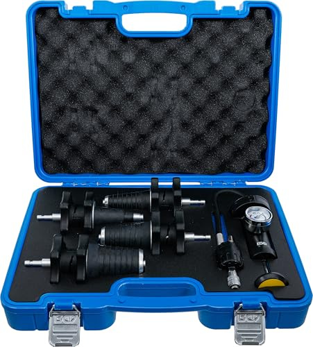 BGS 8096 | Universal-Kühlsystem-Abdrück-Satz | 5-tlg. | 4 Konusadapter 17 - 48,5 mm | Manometer 0 - 2,4 bar (0 - 35 psi) | Schnellkupplung & Druckablassventil