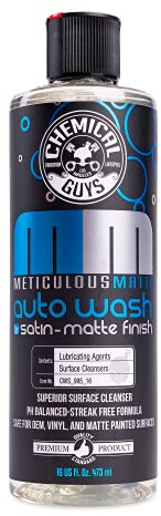 Chemical Guys Car Wash Soap – Meticulous Matte – High Foaming Car Foam Soap for Foam Cannons, Guns and Buckets – Safe for Satin and Matte Paint Finishes, Scratch Free Cleaning, 16 oz Bubble Gum Scent