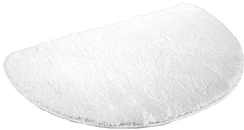 Mesana Kinzler J-10005/00 hochwertige Mikrofaser Duschmatte Uni, 50x80 cm, halbrund, flusenfrei, pflegeleicht, Weiss