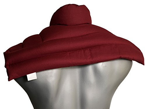 Wärmekissen Nacken: Rapssamenkissen Schulter & Nackenkissen mit Kragen, weinrot. Körnerkissen, Nackenwärmer - Einfach im Ofen oder Mikrowelle warm machen