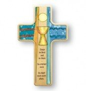 Butzon & Bercker Kinderkreuz Buche - Abendmahl Wandkreuz zur Kommunion