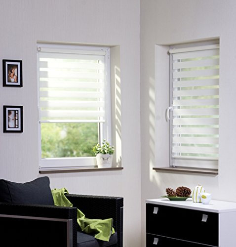 Seitenzugrollo DUO,Klemmfix Duorollo,transparent / blickdicht Rollos für Fenster - von 38x150 bis 95x150 (3030, 67.5x215)