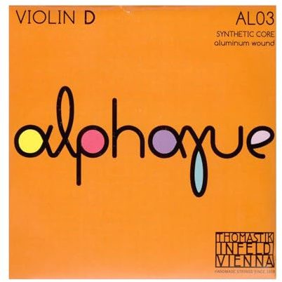 Thomastik-Infeld - Alphayue - AL03 - D-corda singola - violino 4/4 - nucleo sintetico, avvolgimento in alluminio - tensione 4,5kg/9.9lbs