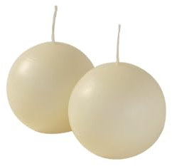 Cereria di Giorgio risthò Kerzen Kugel, Wachs, Elfenbein, 6 x 6 x 6 cm