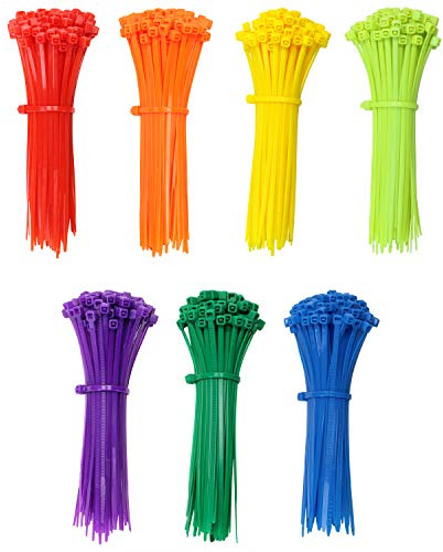 Mini Skater Self-locking Type Assorted Colors Nylon Cable Ties, Wire Ties,Durable,700 Pcs/Pack (Colored) by MINI SKATER