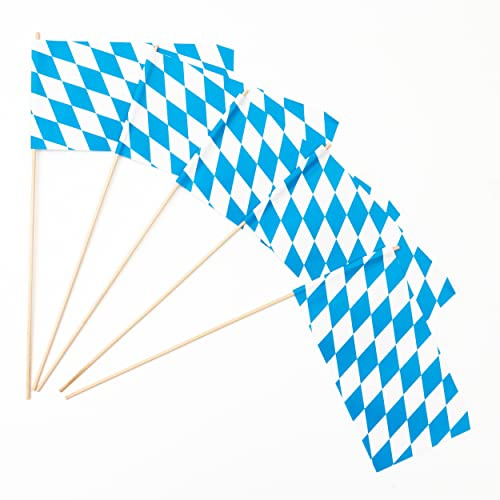 Papierfähnchen: Bayern Raute 50er Packung