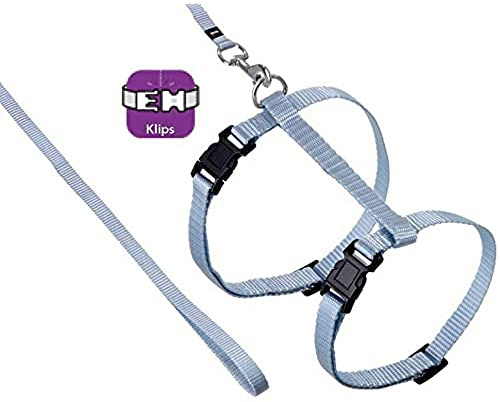 Flamingo Asp Harnais + Laisse pour Chat Bleu Clair 110 cm