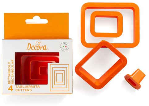 DECORA 0255309 AUSSTECHER-Set RECHTECK, GLATT, 4-TLG 1,5-3,5-5,5-7,5 H2,2 cm