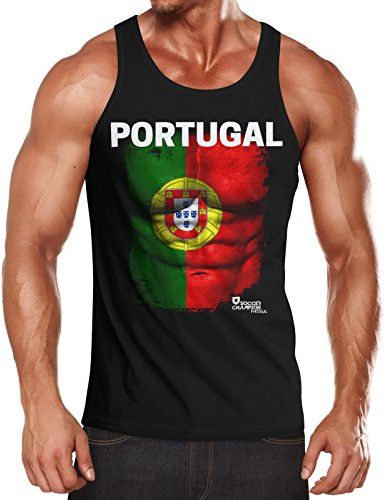 MoonWorks EM Tanktop Herren Fußball Portugal Flagge Fanshirt Waschbrettbauch Muskelshirt