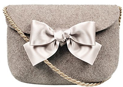 Almbock Trachten-Tasche Lilly in taupe - Trachtentasche handmade, handgemacht, aus 100% echtem Wollfilz, Tasche mit Schleife