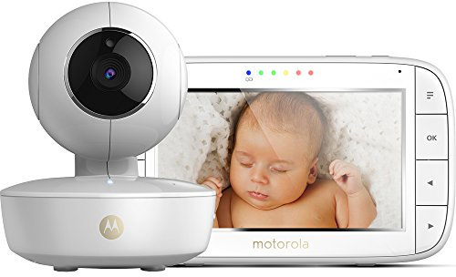 Motorola MBP 50 - Baby monitor video digitale con schermo LCD a colori da 5.0”, modo eco e visione notturna, bianco