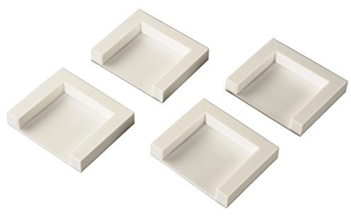 Xavax Trocknerfixierplatten 4er-Set zum Aufkleben (selbstklebende Fixierplatten, 4,5 x 4,5 cm, unempfindlich gegen Feuchtigkeit, rutschfest dank Spezialkleber) weiß