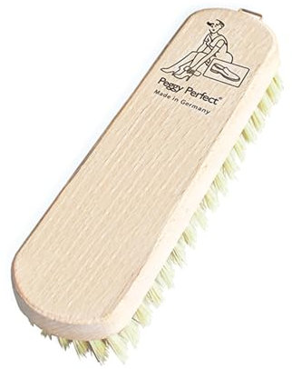 Peggy Perfect Schuhbürste Glanzbürste - 18cm lang mit Einer Hellen Natur Borstenmischung. Hochwertige Buchenholzbürste zur schonenden Schuhreinigung oder Politur.