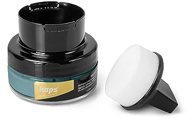 Kaps Delicate Shoe Cream with Sponge Applicator for Leather Shoes & Boots - Polish & Colour Restorer, Natural Wax Conditioning Formula, 50ml (164 - blue pastel)