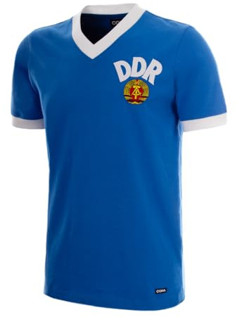 COPA Herren DDR Weltmeister 1974 Retro Fußballtrikot COPA Football - Retro Fußballtrikot Herren - DDR WM 1974 - Blau - 100% Baumwolle - Größe M (1er Pack)