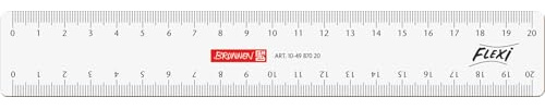 Brunnen 104987020 Règle flexible pour l'école et le bureau 20 cm incassable transparente pour gauchers et droitiers