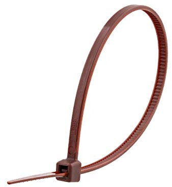 Secure 6 Inch Brown 18 lb Miniature Nylon Cable Tie - 100 Pack