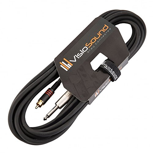 6.35mm 1/4 Mono Jack Plug to RCA Phono Audio Lead Signal Patch Cable (6m) | Noiseless OFC Audio, Signal, Patch Cable for Stage & Studio