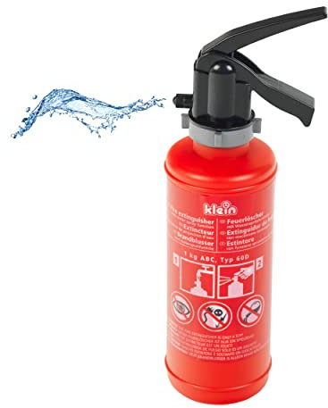 Theo Klein Feuerlöscher | Mit 0,5-Liter-Tank und Spritzfunktion | Maße: 10 cm x 6,5 cm x 26 cm | Spielzeug für Kinder ab 3 Jahren
