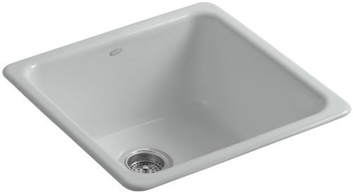 Kohler K-6587-95 Iron/Tones Self-Rimming (20-7/8 X 20-7/8) or Undercounter (17-7/8 X 17-7/8) Kitchen Sink, Ice Grey