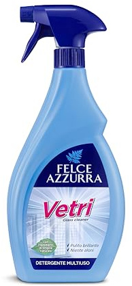 Felce Azzurra - Detergente Vetri Antialoni Spray Profumato Classico, Pulisci Vetri e Specchi Multiuso per Pulizia Casa e Brillantezza senza Aloni, Dermatologicamente Testato di Origine Naturale, 750ml