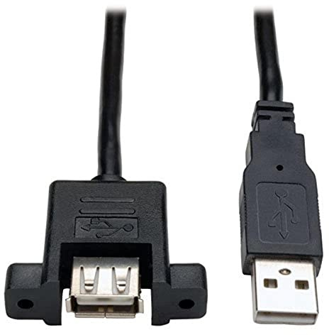 Tripp Lite USB 2.0 Hi-Speed Panel Mount Extension Cable, USB-A (M/F), 6-in. (U024-06N-PM)