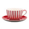Whittard Raspberry Stripe Jumbo Cup & Saucer