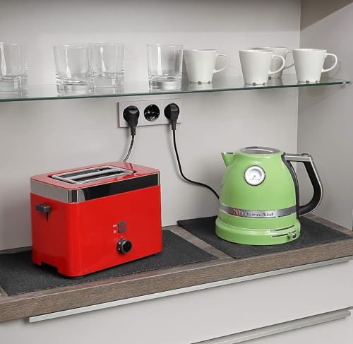 FireMat feuerfeste Unterlage für Elektrogeräte wie Kaffeemaschinen, Mikrowelle, Wasskocher, Airfryer.Geeignet für Induktionskochfelder, der perfekte Schutz beim Kochen (Black Edition 70x100cm)