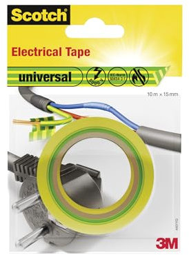 Scotch 4401YG Nastro Isolante in PVC, Giallo e Verde