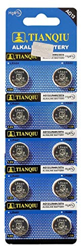 Tianqiu 10Pcs Ag13 Lr44 357 Sr44Sw Alkaline Battery