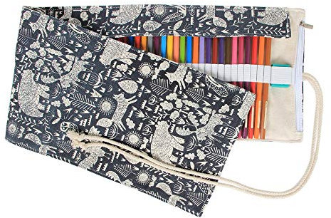 Damero Wrap Leinwand Stifterolle für 48 BuntStifteetui Roll-up (Animal World, 48 Holes)