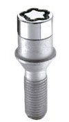 McGard 27200 Chrome Tuner Bolt Style Cone Seat Wheel Locks (M14 x 1.5 Thread Size) - Set of 4, 4 Locks / 1 Key