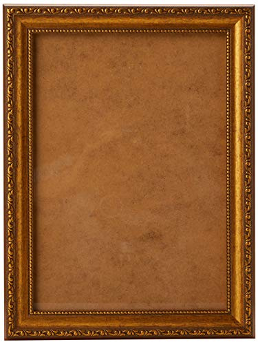 Frame Company Brompton Gold A4 Photo Frame with Real Glass | Fits A4 photo, Frame size A4, Overall approx 14.3x10.8, Real Glass Front
