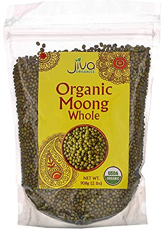 Jiva Organic Mung Bean - Mung Moong Beens Whole for Sprouting and Cooking - 2 lb Bean Bag – Indian Spices