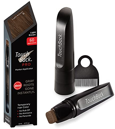 TouchBack Pro Gray Root Touch Up Marker Applicator - Real Hair Color - Light Brown