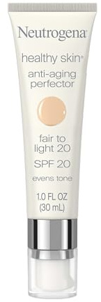 Neutrogena Retinol Treatment and Tinted Facial Moisturizer, Healthy Skin Anti-Aging Perfector with Broad Spectrum SPF 20 Sunscreen with Titanium Dioxide, 20 Fair to Light, 1 fl. oz