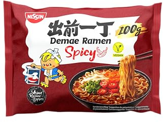 Nissin Demae Ramen Nouilles Saveur épicée, 100 g - lot de 10