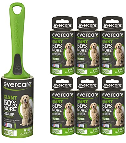Evercare Pet Bundle Giant Pet Roller REFILLS - 6 Pack, Dark Green