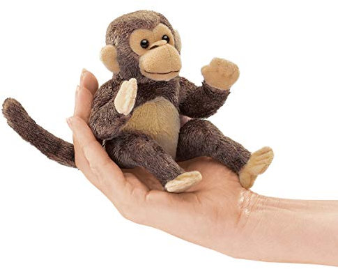 Folkmanis Monkey Finger Puppet, Braun