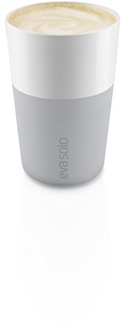 EVA SOLO | 2 Cafe-Latte-Becher Marble Grey | Gut zu halten durch Silikonbeschichtung | Marble Grey