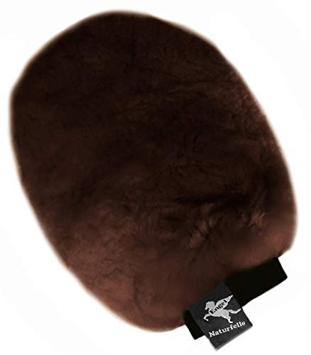 Engel Reitsport | Lammfell Putzhandschuh zur Fellpflege PUHA1-MOC Mocca Dunkelbraun