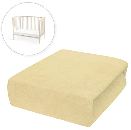 Baby Comfort Terry Fitted Sheet for 160x70 cm Toddler Junior Bed (Yellow)