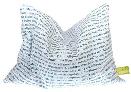 Herbal Herb Pillow Cushion Health Miniblings 25X19cm White Blue Font