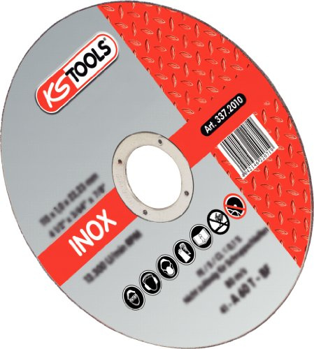 KS Tools Hochleistungs-Dünntrennscheibe Ø 100 mm 337.2010 I 25 x Trennscheiben I Schleifscheibe für Blech & dünnwandige Profile I Schneidet exakt & schnell