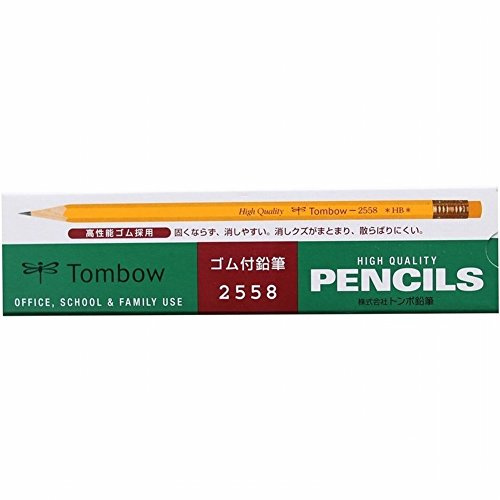 Tombow Pencil with Eraser HB 2558 Dozen 2558-HB