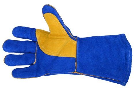 Forney 53423 Leather Heavy Duty Men's Welding Gloves with Reinforced Thumb, X-Large, Blue/Gold
