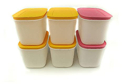 TUPPERWARE Gefrier-Behälter 1,1L pink (2) + orange (4) Eis-Kristall Eiskritall